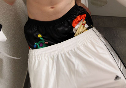 Adidas nylon shorts and satin boxers