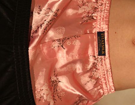 Pink silk boxers, so hot feeling !